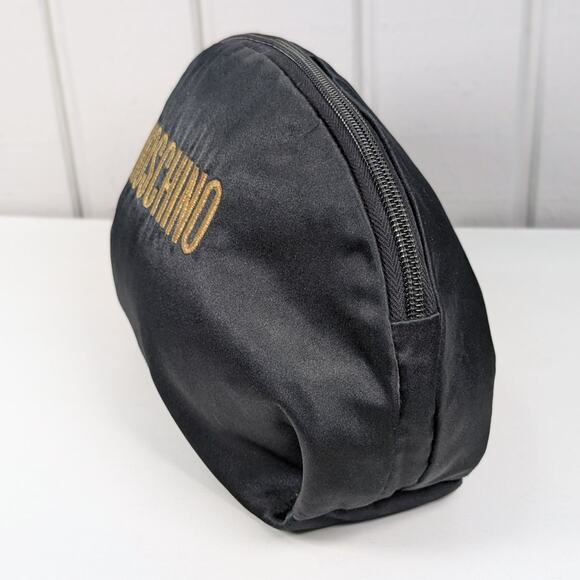 Authentic 90s Vintage Moschino Redwall 40970 Black and Gold Zip Pouch Bag *READ - Picture 9 of 15